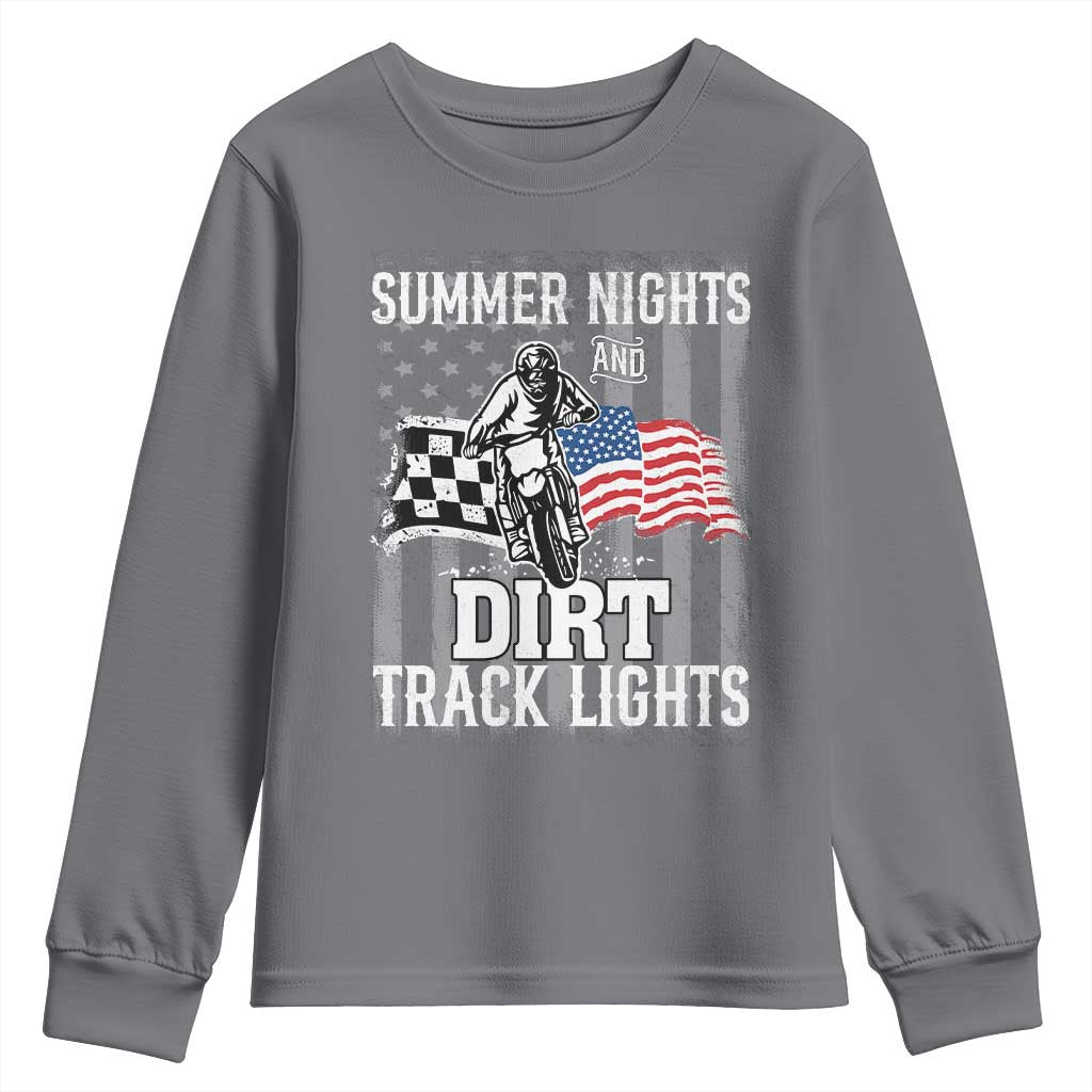 Dirt Bike Youth Sweatshirt Summer Nights Dirt Track Lights Racing TS09 Charcoal Print Your Wear
