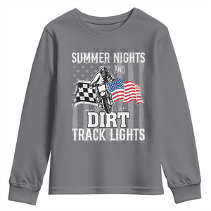 Dirt Bike Youth Sweatshirt Summer Nights Dirt Track Lights Racing TS09 Charcoal Print Your Wear