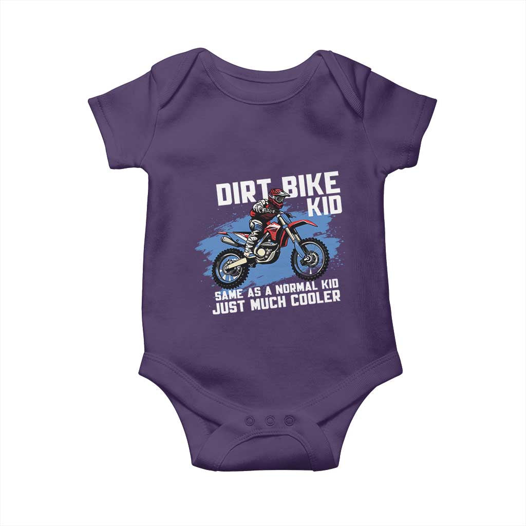 Dirt Bike Kid Baby Onesie Same As A Normal Kid Just Much Cooler TS09 Purple Print Your Wear