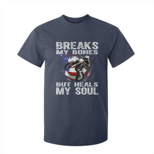 Dirt Bike T Shirt For Kid Breaks My Bones But Heals My Soul TS09 Navy Print Your Wear
