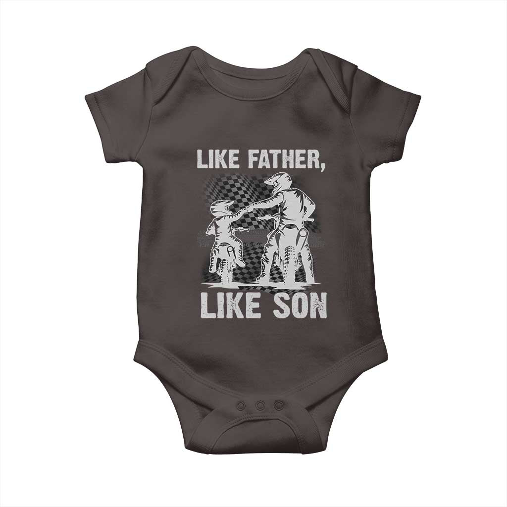 Like Father Like Son Dirt Bike Baby Onesie TS09 Dark Chocolate Print Your Wear