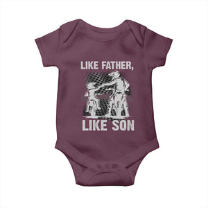 Like Father Like Son Dirt Bike Baby Onesie TS09 Maroon Print Your Wear