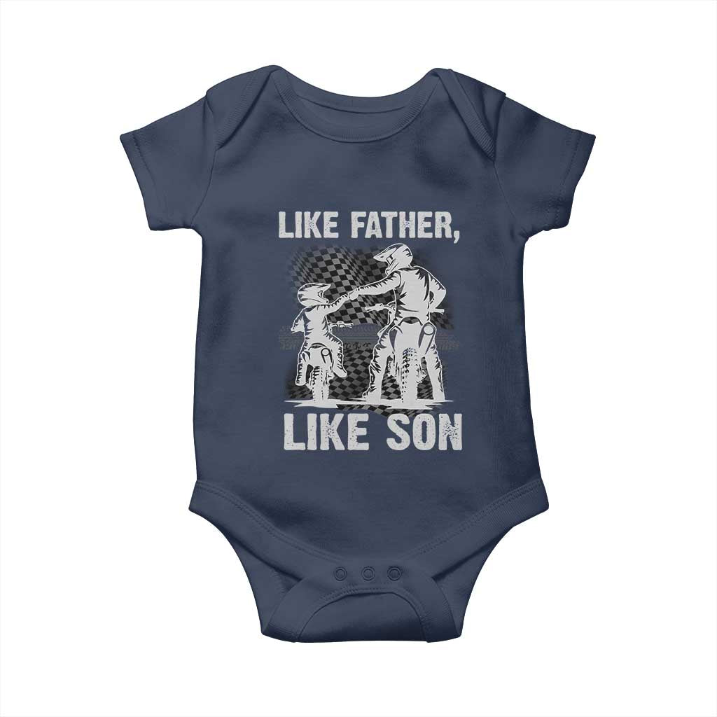Like Father Like Son Dirt Bike Baby Onesie TS09 Navy Print Your Wear