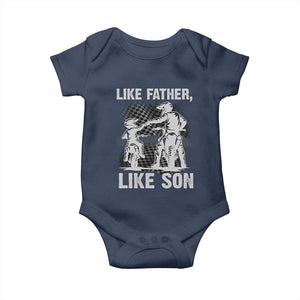Like Father Like Son Dirt Bike Baby Onesie TS09 Navy Print Your Wear
