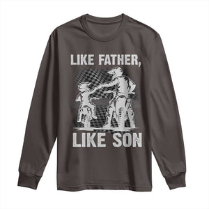 Like Father Like Son Dirt Bike Long Sleeve Shirt TS09 Dark Chocolate Print Your Wear