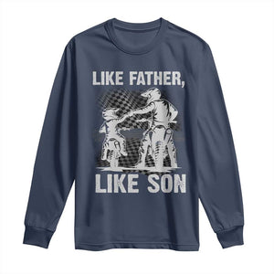 Like Father Like Son Dirt Bike Long Sleeve Shirt TS09 Navy Print Your Wear