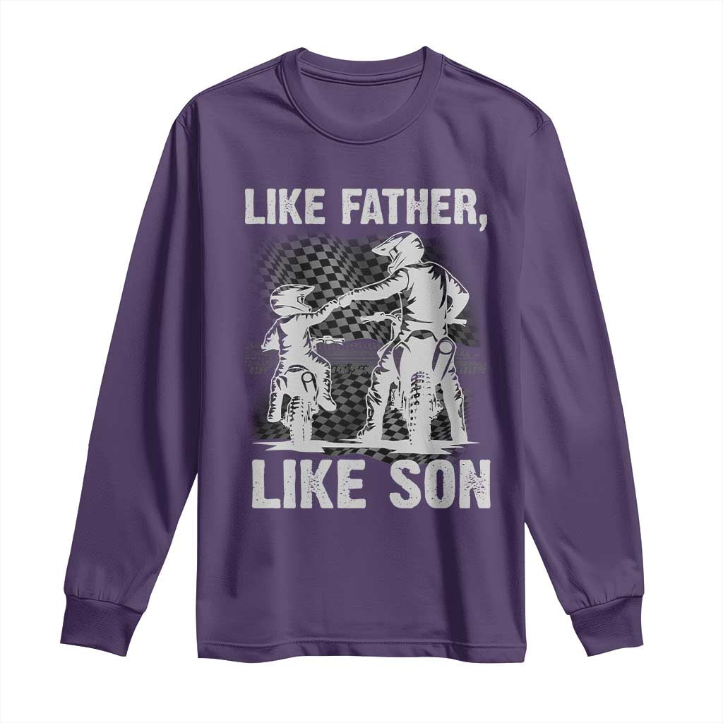 Like Father Like Son Dirt Bike Long Sleeve Shirt TS09 Purple Print Your Wear