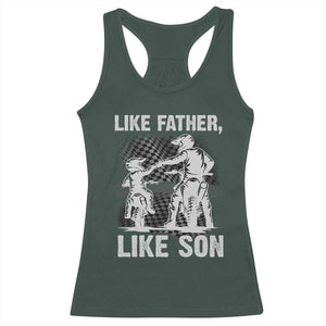 Like Father Like Son Dirt Bike Racerback Tank Top TS09 Dark Forest Green Print Your Wear