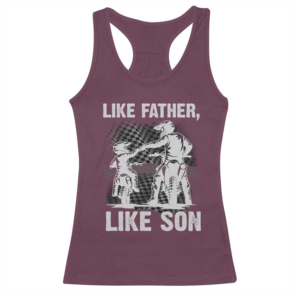 Like Father Like Son Dirt Bike Racerback Tank Top TS09 Maroon Print Your Wear