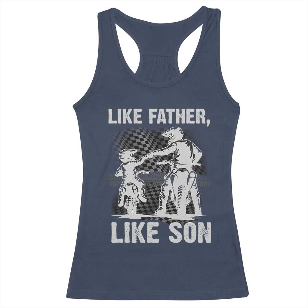 Like Father Like Son Dirt Bike Racerback Tank Top TS09 Navy Print Your Wear