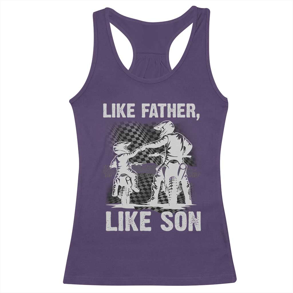 Like Father Like Son Dirt Bike Racerback Tank Top TS09 Purple Print Your Wear