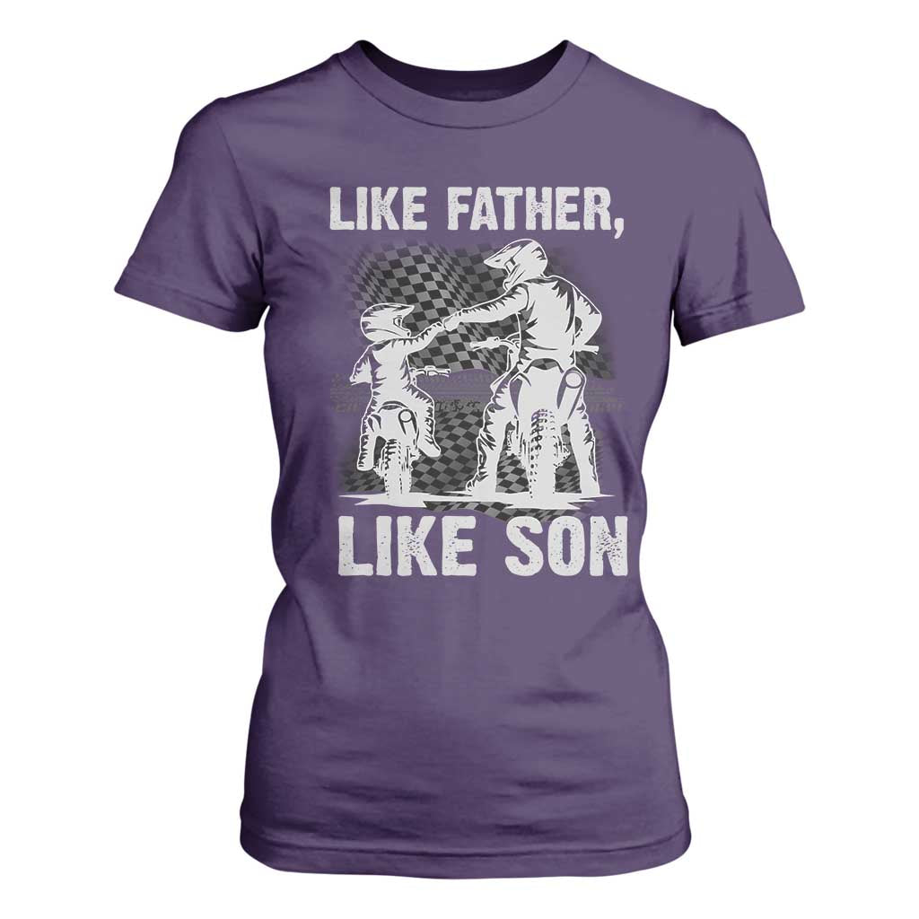 Like Father Like Son Dirt Bike T Shirt For Women TS09 Purple Print Your Wear