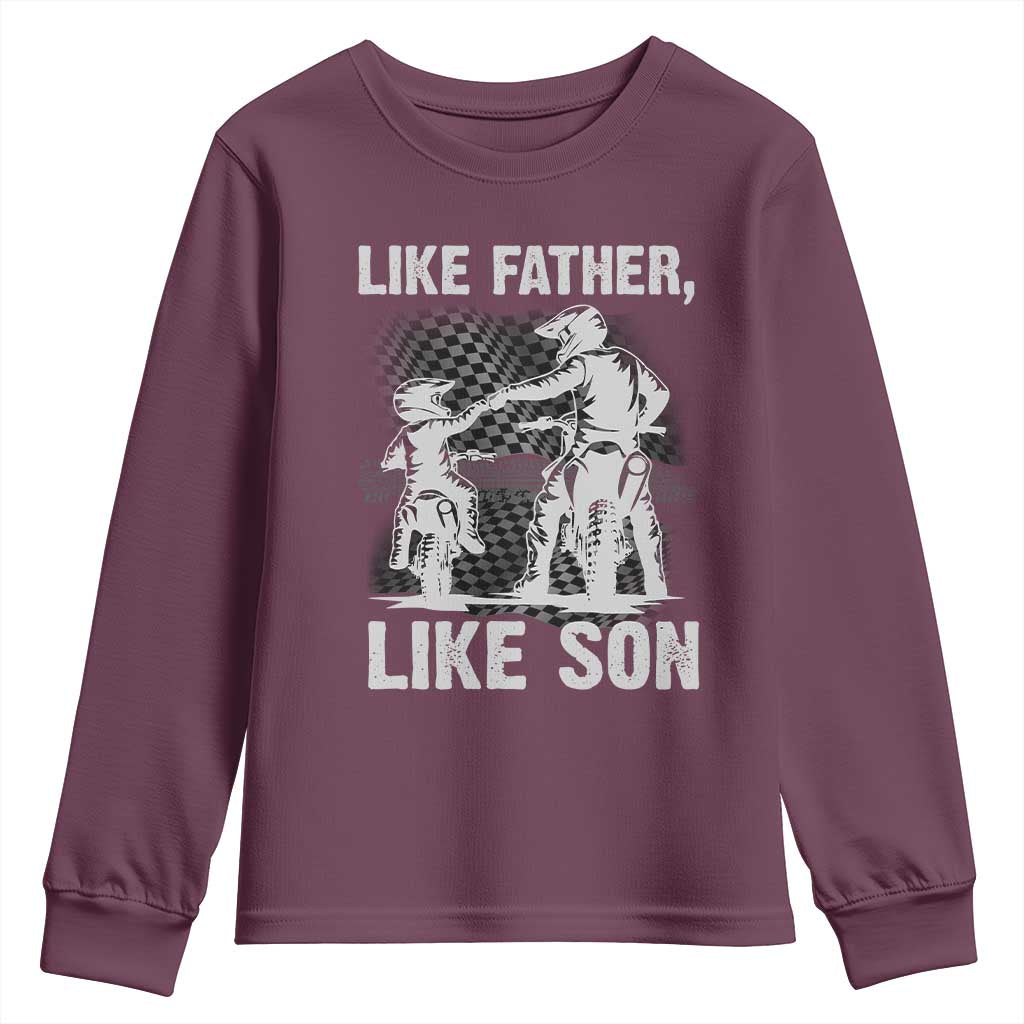 Like Father Like Son Dirt Bike Youth Sweatshirt TS09 Maroon Print Your Wear