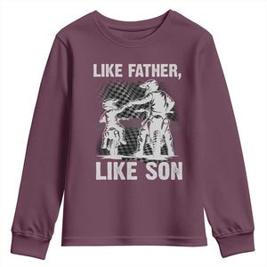 Like Father Like Son Dirt Bike Youth Sweatshirt TS09 Maroon Print Your Wear