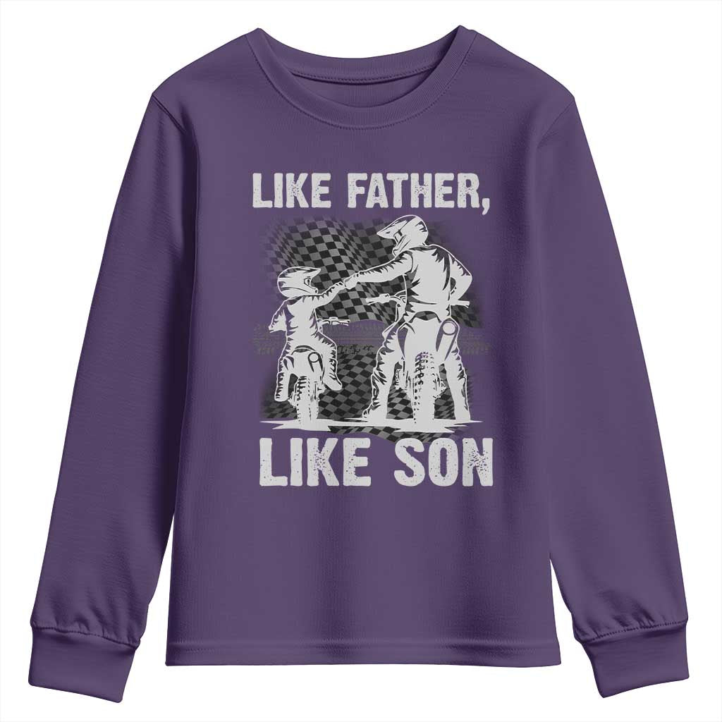 Like Father Like Son Dirt Bike Youth Sweatshirt TS09 Purple Print Your Wear