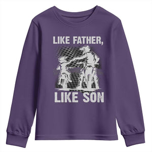 Like Father Like Son Dirt Bike Youth Sweatshirt TS09 Purple Print Your Wear