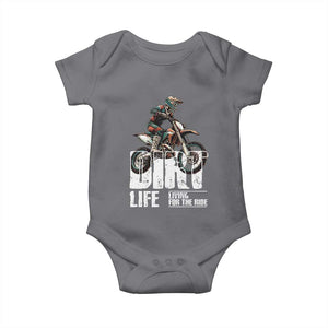 Dirt Bike Baby Onesie Dirt Life Living For The Ride TS09 Charcoal Print Your Wear