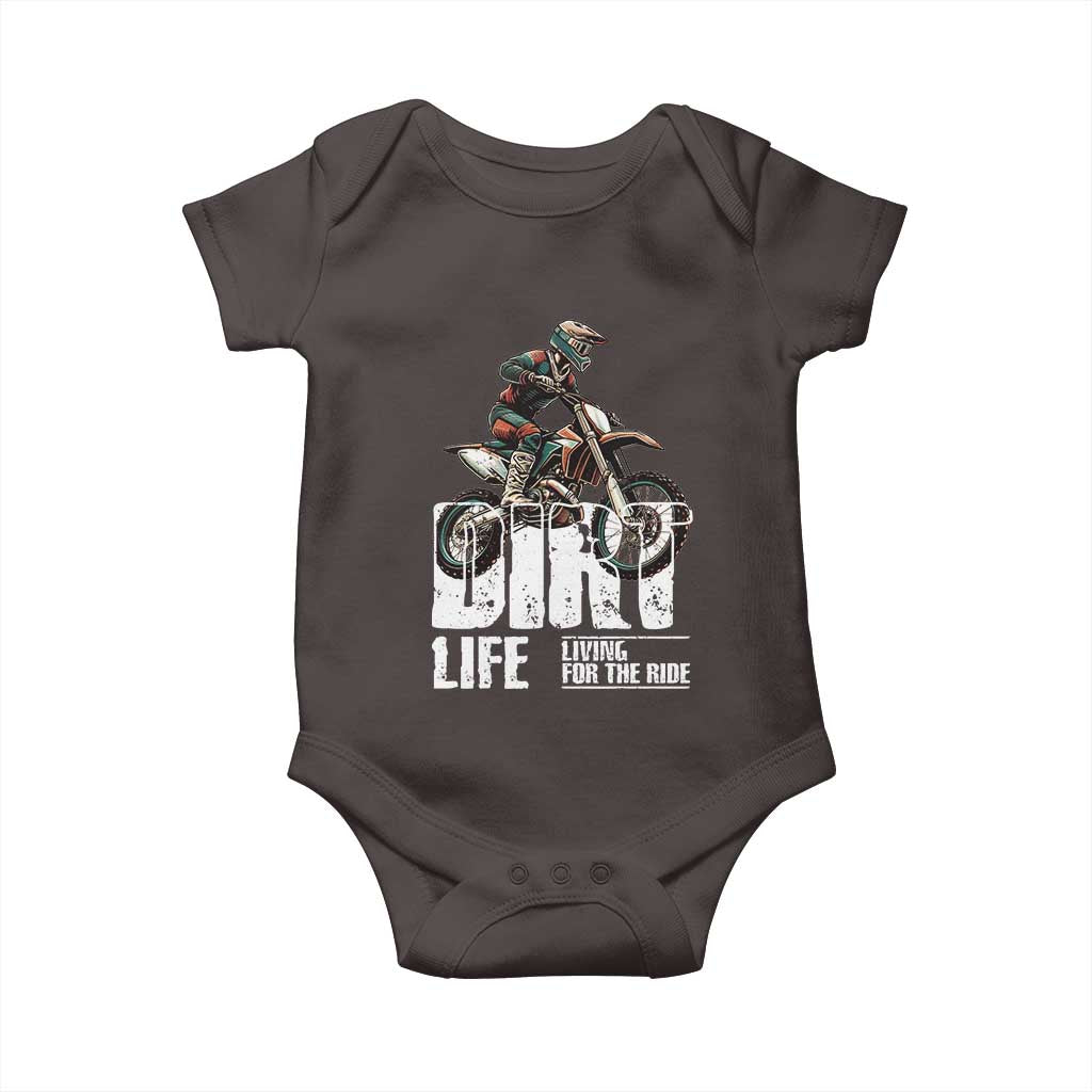 Dirt Bike Baby Onesie Dirt Life Living For The Ride TS09 Dark Chocolate Print Your Wear