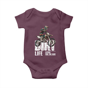 Dirt Bike Baby Onesie Dirt Life Living For The Ride TS09 Maroon Print Your Wear