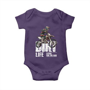 Dirt Bike Baby Onesie Dirt Life Living For The Ride TS09 Purple Print Your Wear