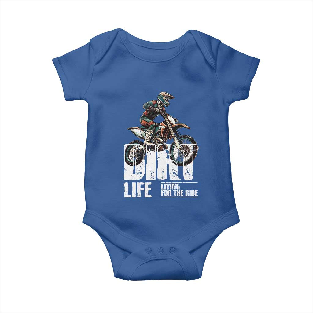 Dirt Bike Baby Onesie Dirt Life Living For The Ride TS09 Royal Blue Print Your Wear