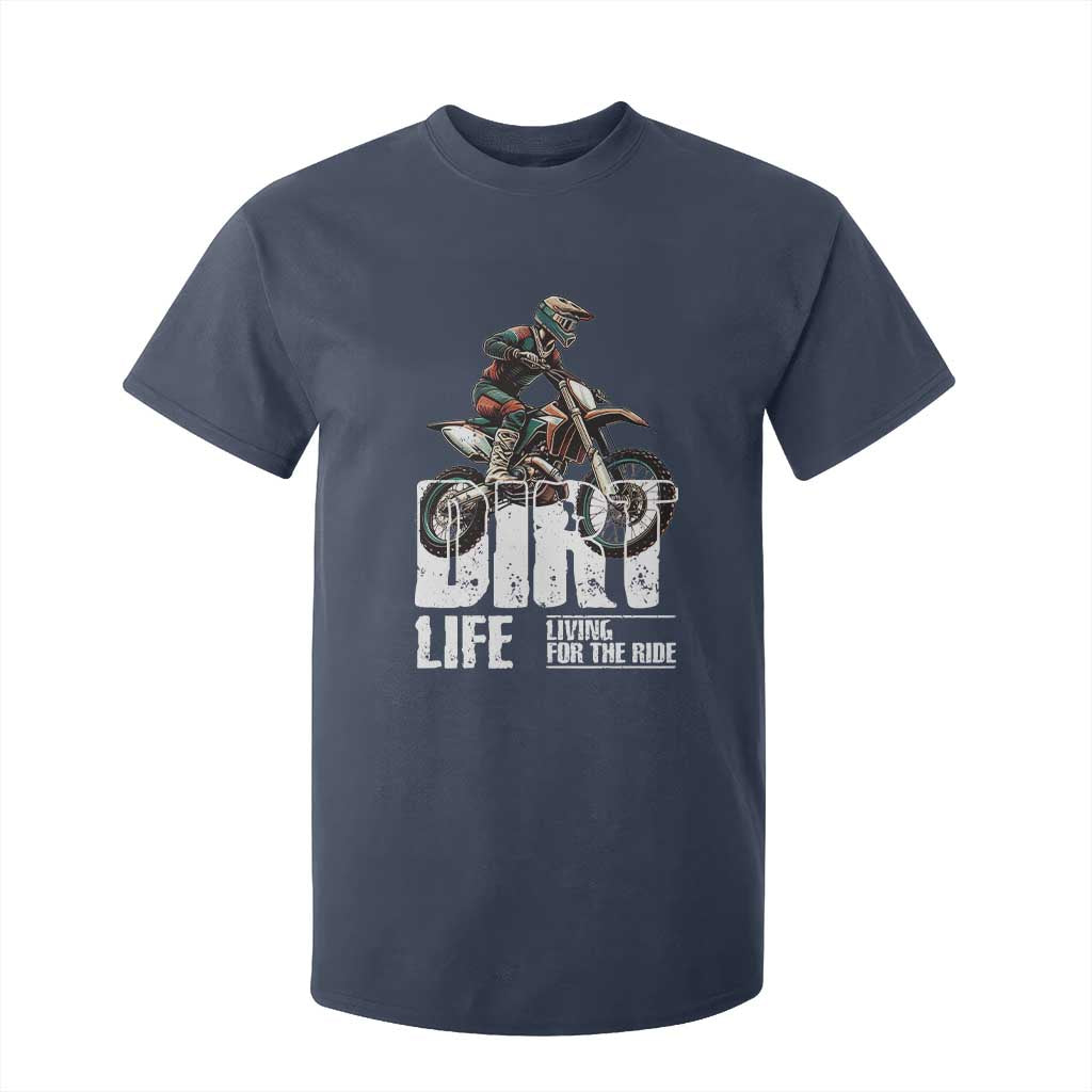 Dirt Bike T Shirt For Kid Dirt Life Living For The Ride TS09 Navy Print Your Wear