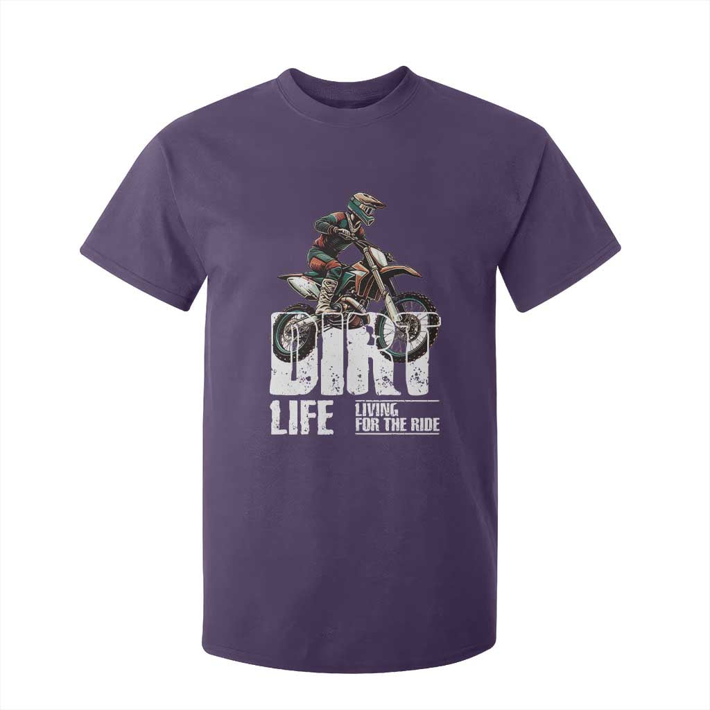Dirt Bike T Shirt For Kid Dirt Life Living For The Ride TS09 Purple Print Your Wear