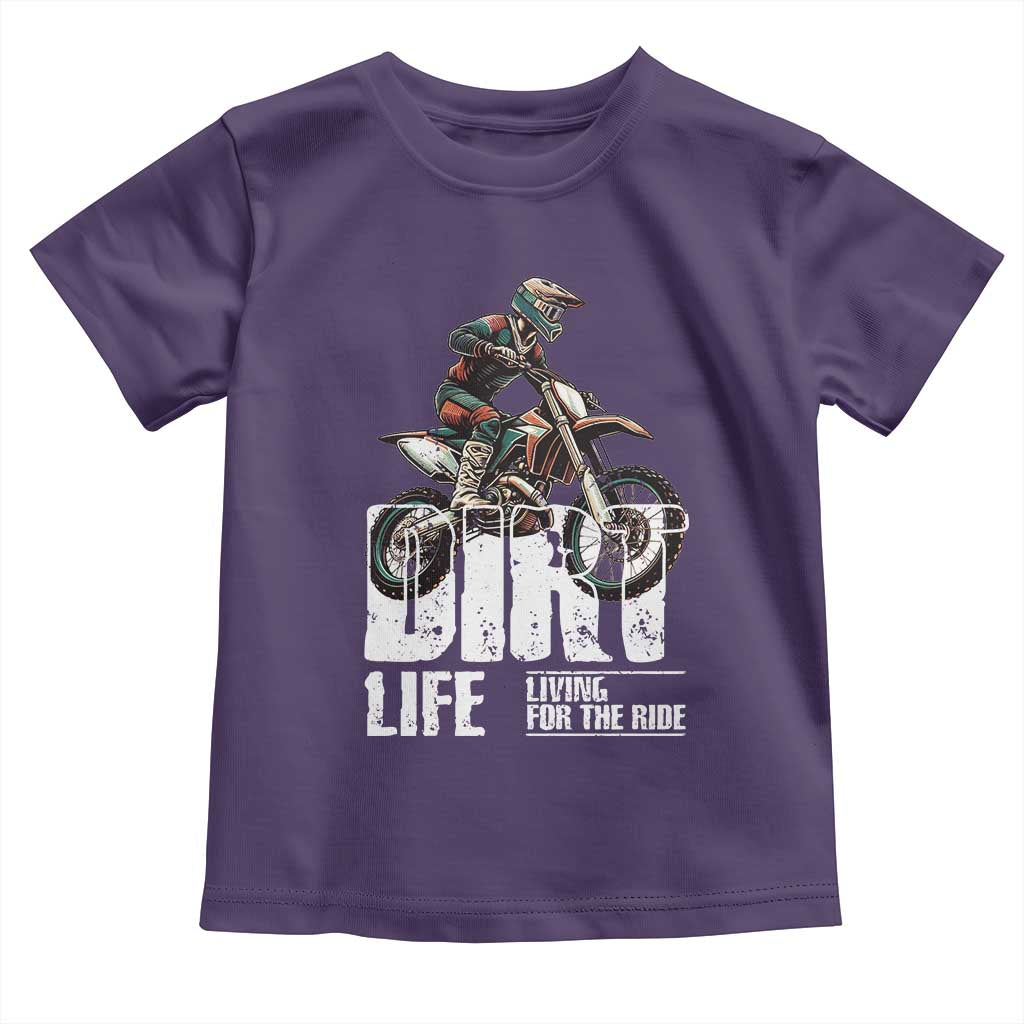 Dirt Bike Toddler T Shirt Dirt Life Living For The Ride TS09 Purple Print Your Wear