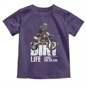 Dirt Bike Toddler T Shirt Dirt Life Living For The Ride TS09 Purple Print Your Wear