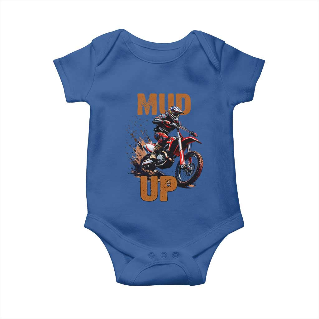 Dirt Bike Mud Up Baby Onesie TS09 Royal Blue Print Your Wear