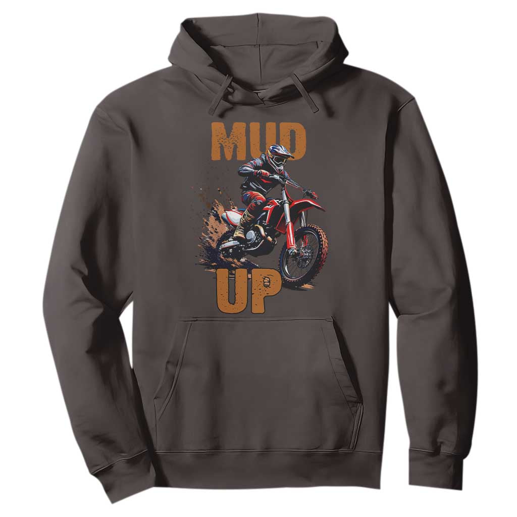 Dirt Bike Mud Up Hoodie TS09 Dark Chocolate Print Your Wear