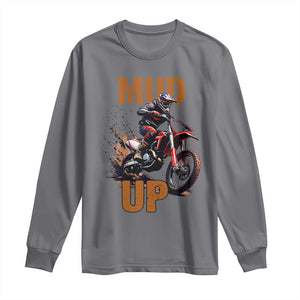 Dirt Bike Mud Up Long Sleeve Shirt TS09 Charcoal Print Your Wear