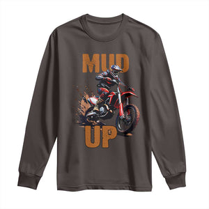 Dirt Bike Mud Up Long Sleeve Shirt TS09 Dark Chocolate Print Your Wear