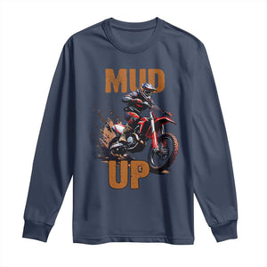 Dirt Bike Mud Up Long Sleeve Shirt TS09 Navy Print Your Wear