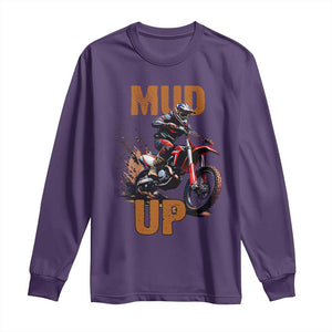 Dirt Bike Mud Up Long Sleeve Shirt TS09 Purple Print Your Wear