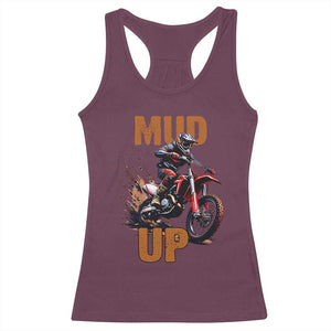 Dirt Bike Mud Up Racerback Tank Top TS09 Maroon Print Your Wear