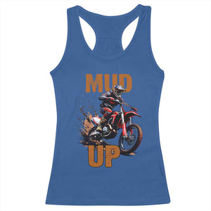 Dirt Bike Mud Up Racerback Tank Top TS09 Royal Blue Print Your Wear