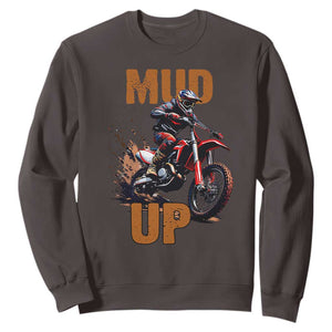 Dirt Bike Mud Up Sweatshirt TS09 Dark Chocolate Print Your Wear