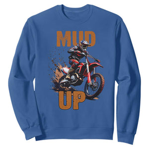 Dirt Bike Mud Up Sweatshirt TS09 Royal Blue Print Your Wear