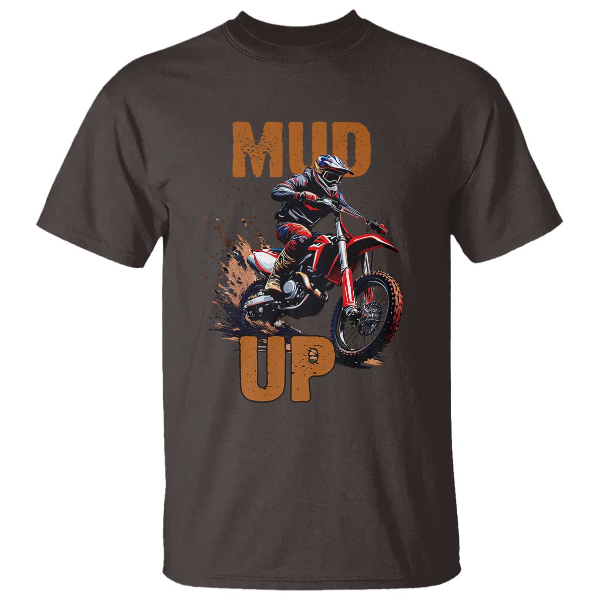 Dirt Bike Mud Up T Shirt TS09 Dark Chocolate Print Your Wear