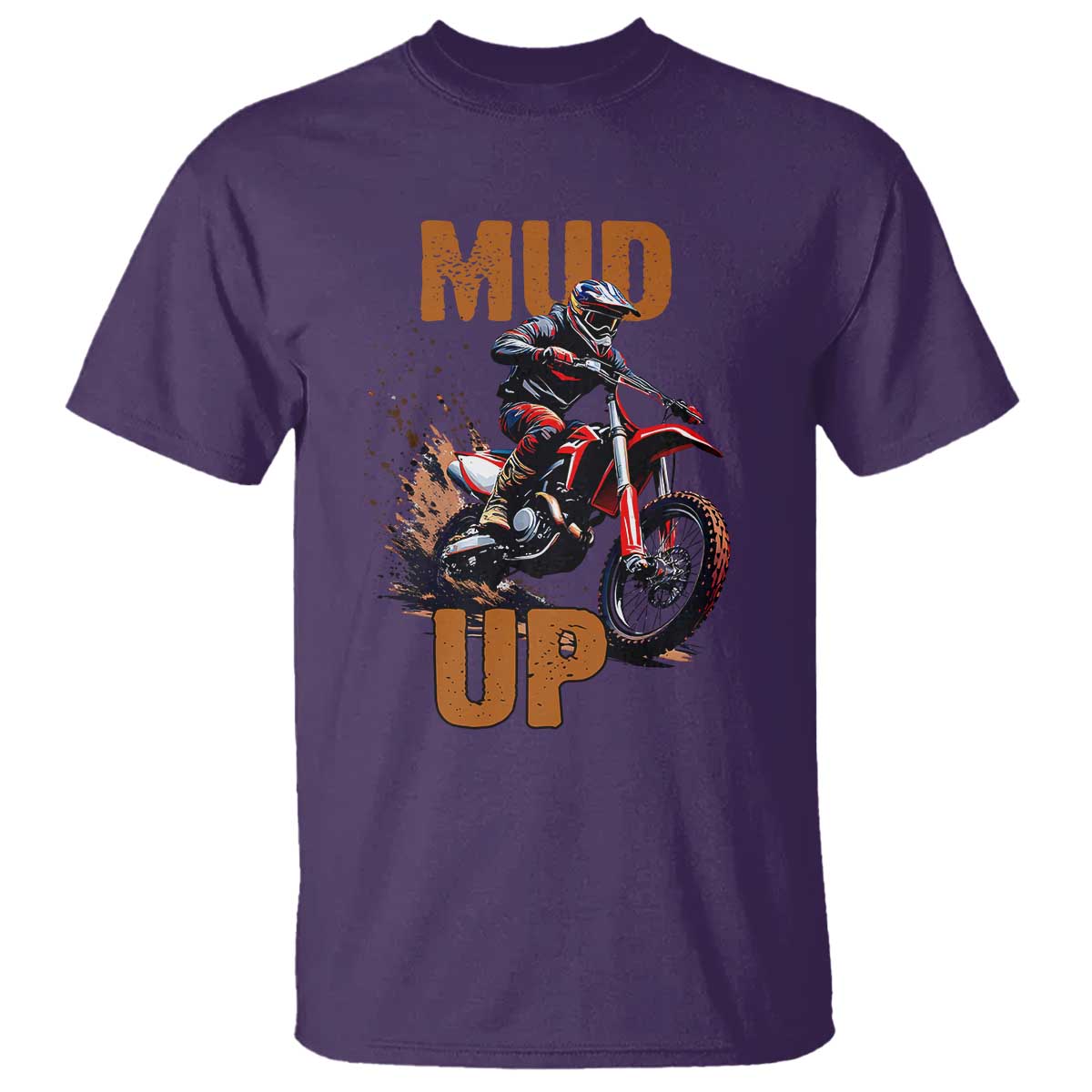 Dirt Bike Mud Up T Shirt TS09 Purple Print Your Wear