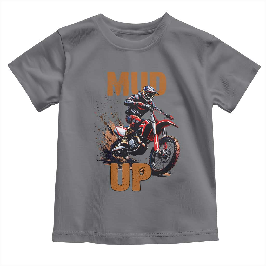 Dirt Bike Mud Up Toddler T Shirt TS09 Charcoal Print Your Wear