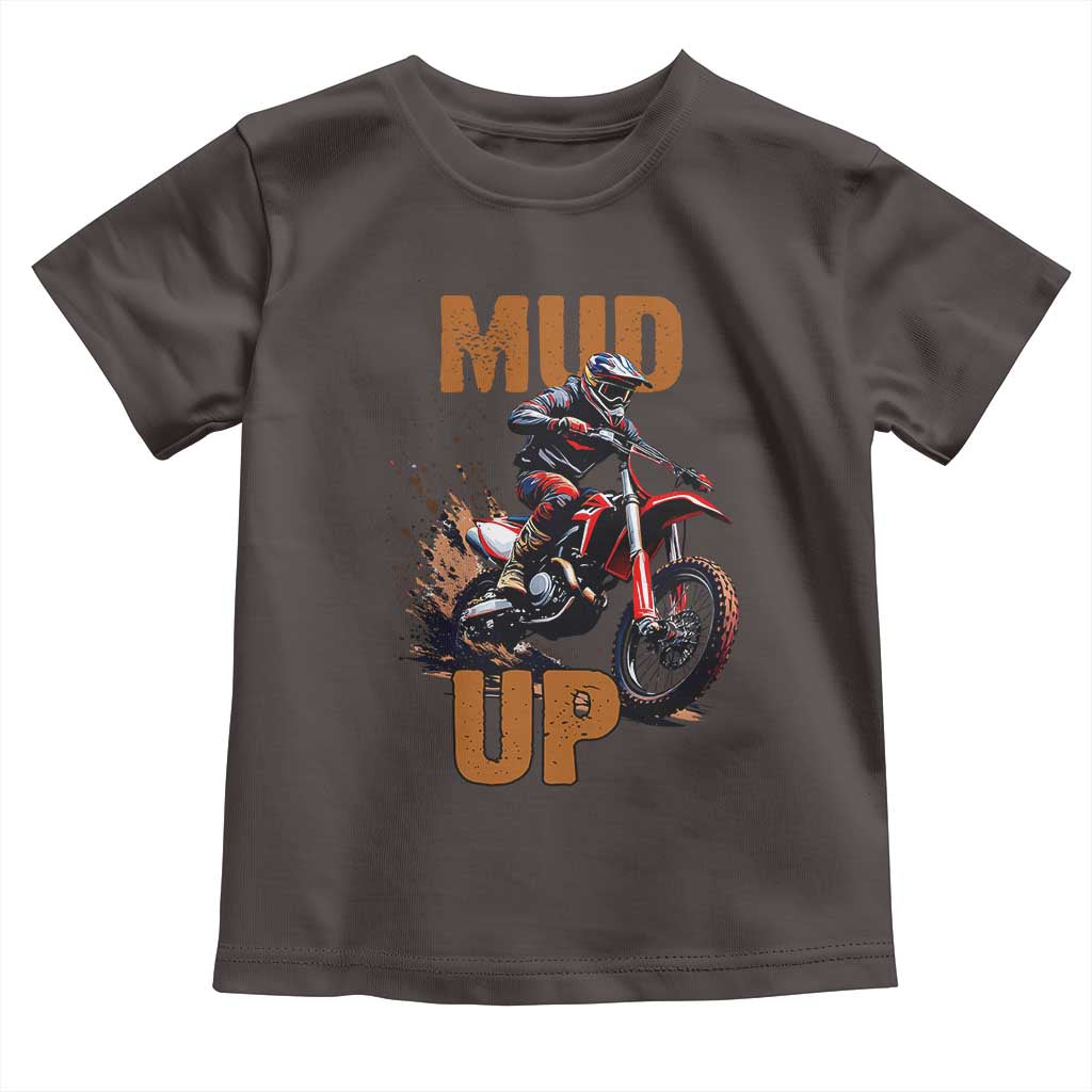 Dirt Bike Mud Up Toddler T Shirt TS09 Dark Chocolate Print Your Wear