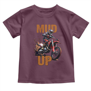 Dirt Bike Mud Up Toddler T Shirt TS09 Maroon Print Your Wear