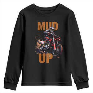 Dirt Bike Mud Up Youth Sweatshirt TS09 Black Print Your Wear