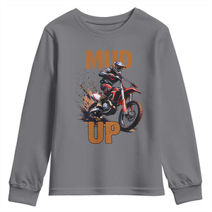 Dirt Bike Mud Up Youth Sweatshirt TS09 Charcoal Print Your Wear