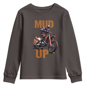 Dirt Bike Mud Up Youth Sweatshirt TS09 Dark Chocolate Print Your Wear