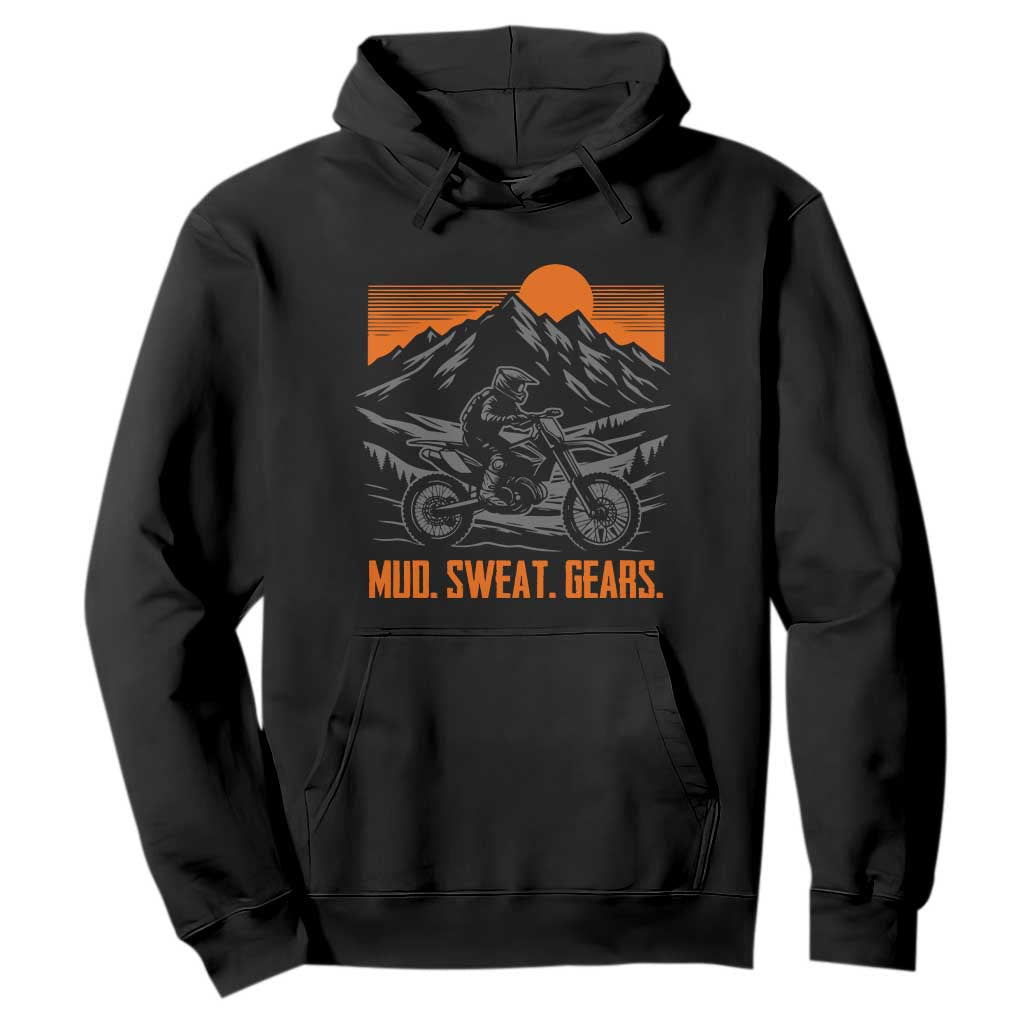 Mud Sweat Gears Dirt Bike Hoodie TS09 Black Print Your Wear