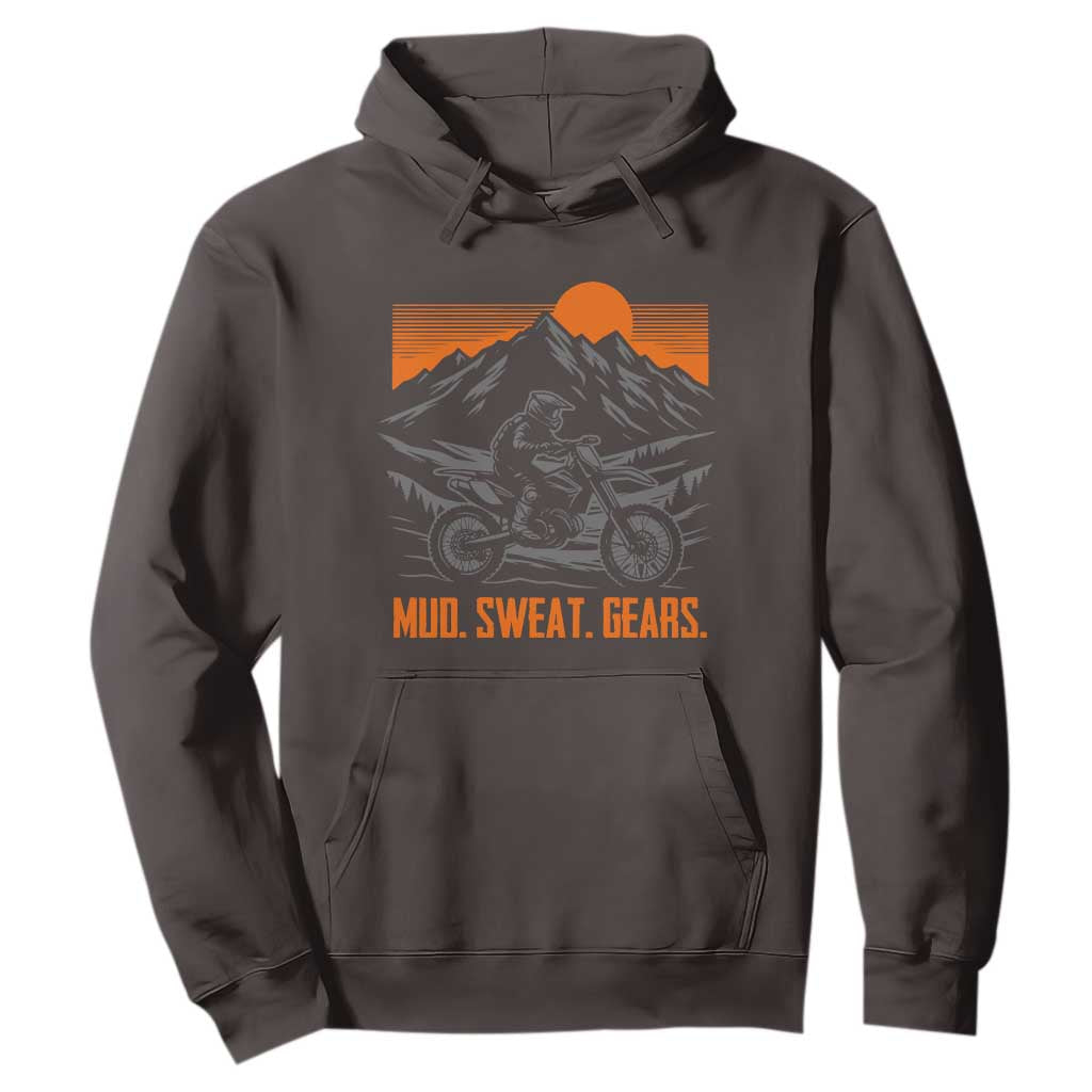 Mud Sweat Gears Dirt Bike Hoodie TS09 Dark Chocolate Print Your Wear