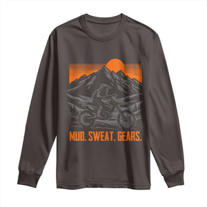 Mud Sweat Gears Dirt Bike Long Sleeve Shirt TS09 Dark Chocolate Print Your Wear